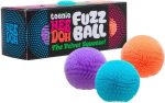Schylling Teenie NeeDoh Fuzz Ball - Mini Sensory Toy with a Velvet Texture and Soft Cloud Squish - Color May Vary; Three Fuzz Balls Per Pack