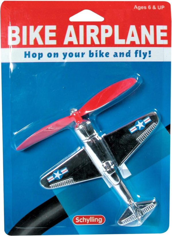 Schylling Bike Airplane - Bicycle Accessory for Handlebars with Oversized Spinning Propeller - Includes Airplane and Mounting Equipment - Ages 6 and Up - One Airplane