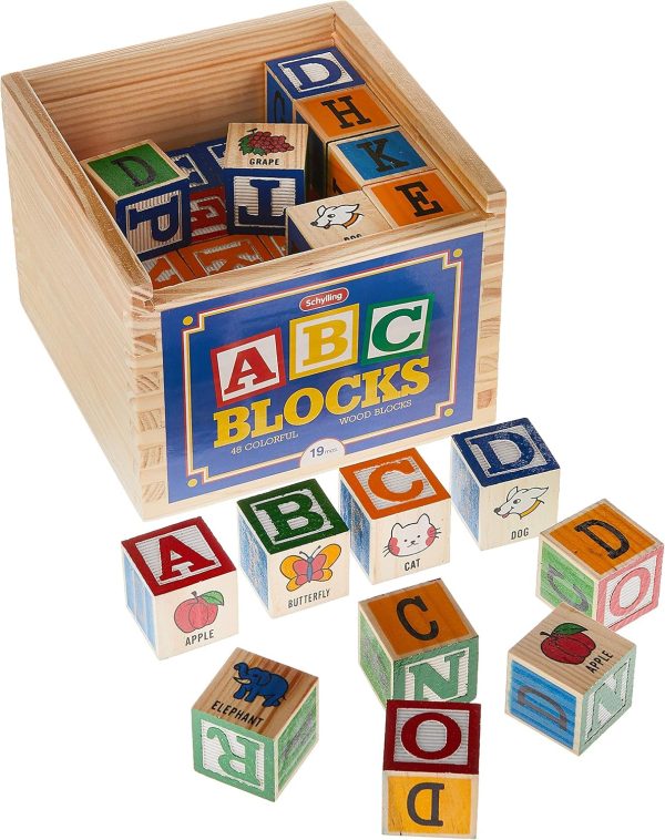 Schylling ABC Wooden Alphabet Blocks Toy